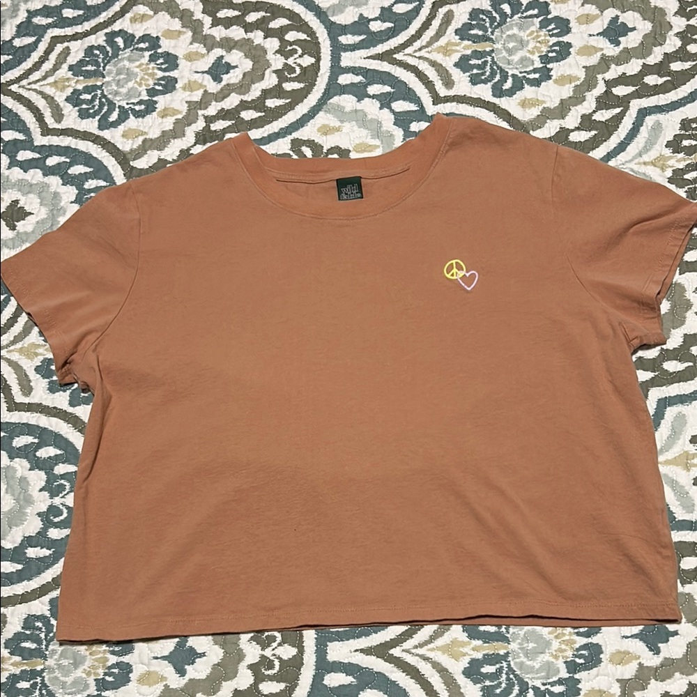 Casual Brown Women's Crop Top